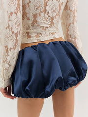 Lena Bubble Mini Skirt — Navy