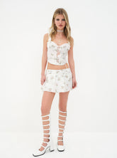 Tasha Mini Skirt — White
