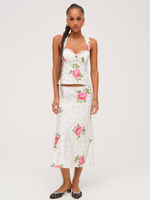 Rosebud Midi Skirt — White