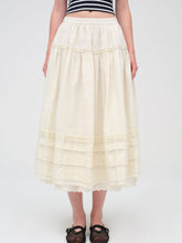 Eyelet Midi Skirt — White