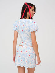 Livia Linen Mini Skirt — White