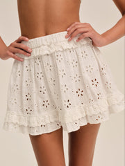 Dreamy Daisy Mini Skirt — White