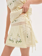 Jolene Embroidered Mini Skirt — Yellow