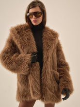 Warm Honey Faux Fur Jacket — Brown