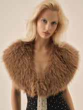 Warm Honey Faux Fur Stole — Brown