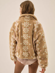 Betty Sherpa Zip Up — Pink