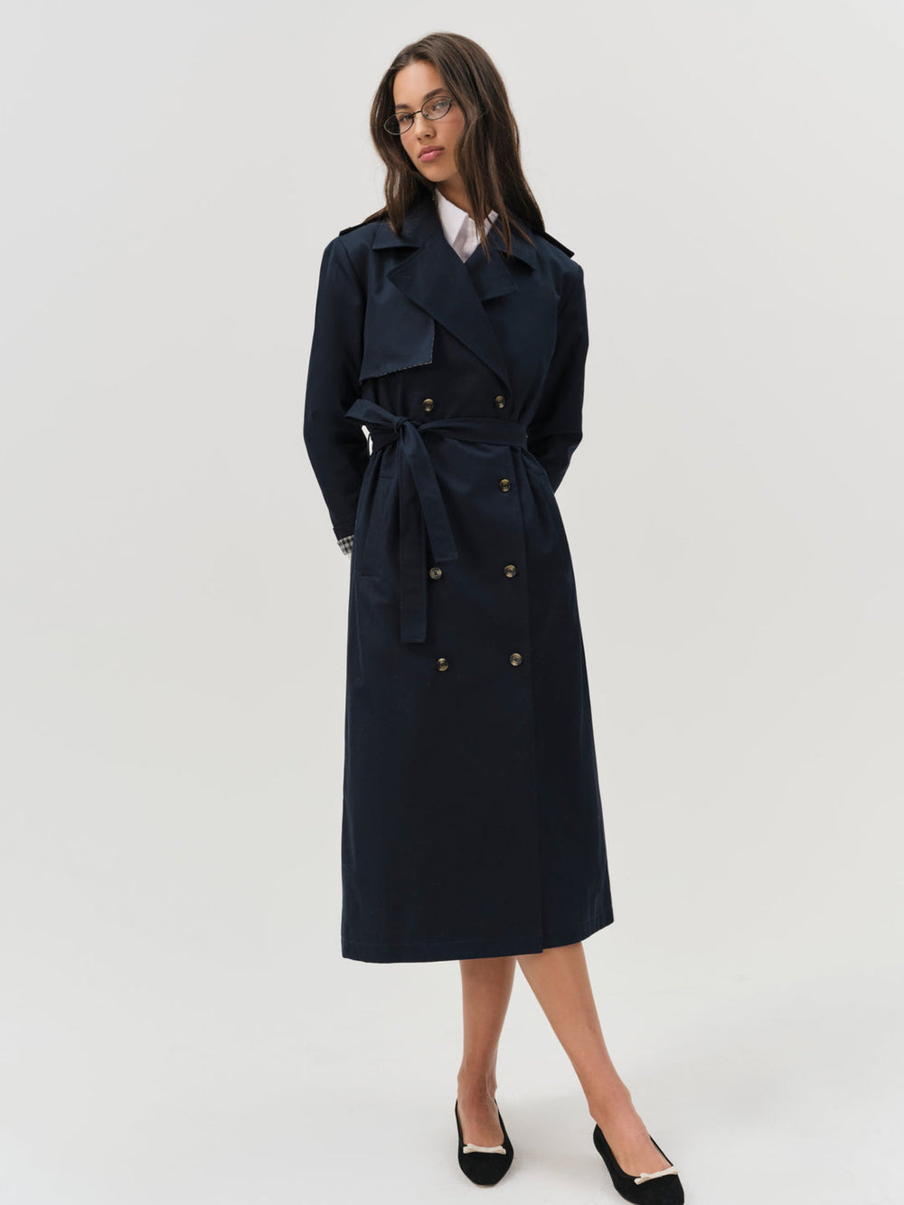 Reese Trench Coat — Navy