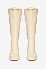 Claudine Cap Toe Boot — Cream