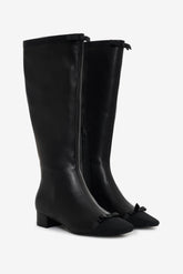 Claudine Cap Toe Boot — Black