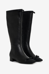 Claudine Cap Toe Boot — Black