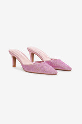 Cleo Mule Heel — Baby Pink