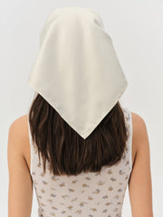 Sandra Gingham Headscarf — Tan