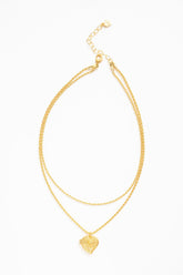 Lottie Layered Heart Locket — Gold