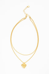 Lottie Layered Heart Locket — Gold