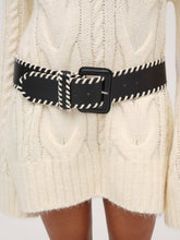 Wide Stitch Belt — Black