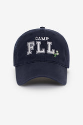 Camp Embroidered Baseball Cap — Navy