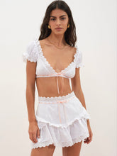 Summer Swirl Eyelet Top — White