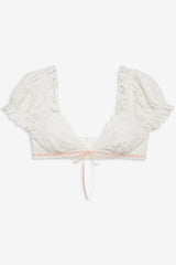 Summer Swirl Eyelet Top — White