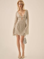 Twinkle Sequin Mini Dress — Silver