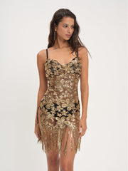 Colette Mini Dress — Gold