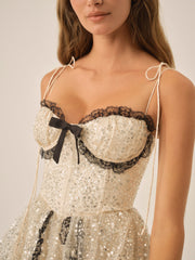 Crystal Elea Mini Dress — Silver