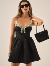 Emalie Taffeta Mini Dress — Black