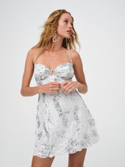 Opal Mini Dress — Silver