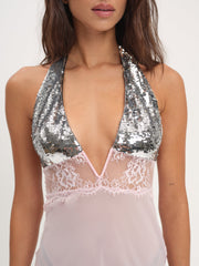 Maia Maxi Slip Dress — Pink