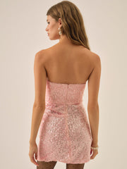Elysian Sequin Mini Dress — Baby Pink