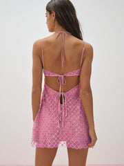 Dazzle Me Slip Dress — Pink