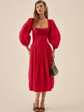 Betsy Bow Midi Dress — Red