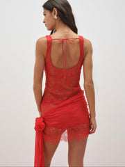 Sonja Slip Dress — Red