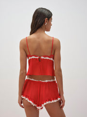 Fiona Lace Camisole Top — Red