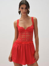 Fiona Lace Slip Dress — Red