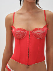 Fiona Lace Bustier — Red