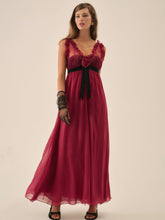 Claudine Chiffon Maxi Dress — Oxblood