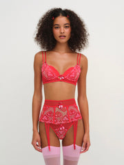 Heartbeat Garter Belt — Red