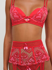 Heartbeat Garter Belt — Red