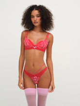 Heartbeat Lace Thong Panty — Red