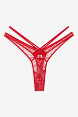 Heartbeat Lace Thong Panty — Red