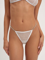 Glitter Thong Panty — White