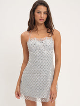 Dazzle Me Slip Dress — Silver