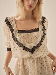 Dottie Dot Mini Dress — Cream