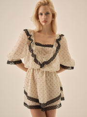 Dottie Dot Mini Dress — Cream