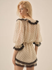 Dottie Dot Mini Dress — Cream