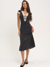 Cross Your Heart Midi Dress — Black Dot