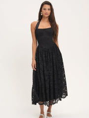 Lakeside Midi Dress — Black