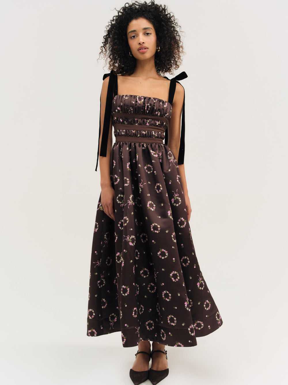 Kendra Midi Dress — Brown