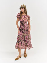 Adeline Floral Midi Dress — Brown