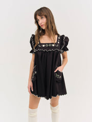 Tea Time Babydoll Dress — Black